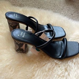 Women’s strappy snake skin heel sandals